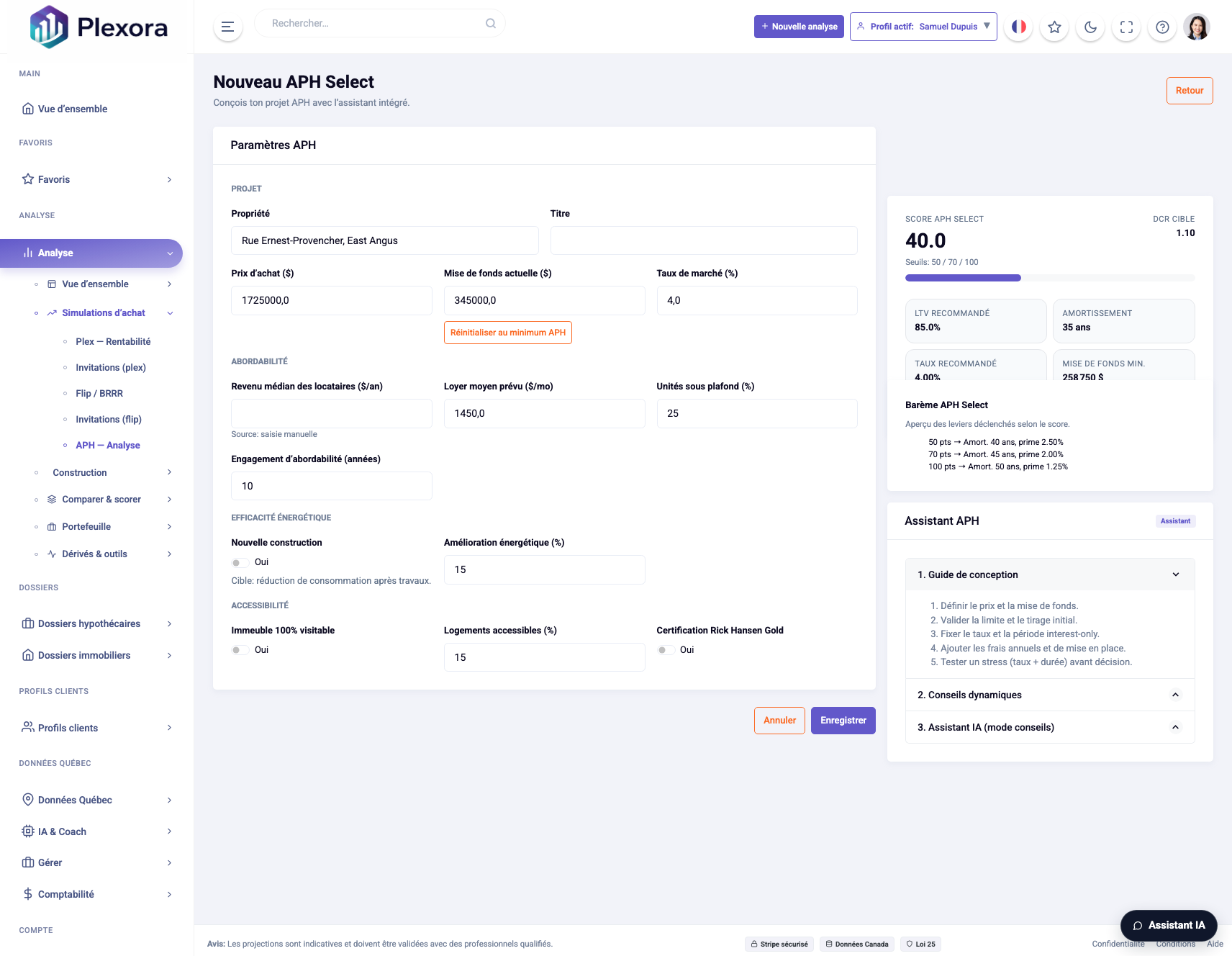 Simulation APH Select