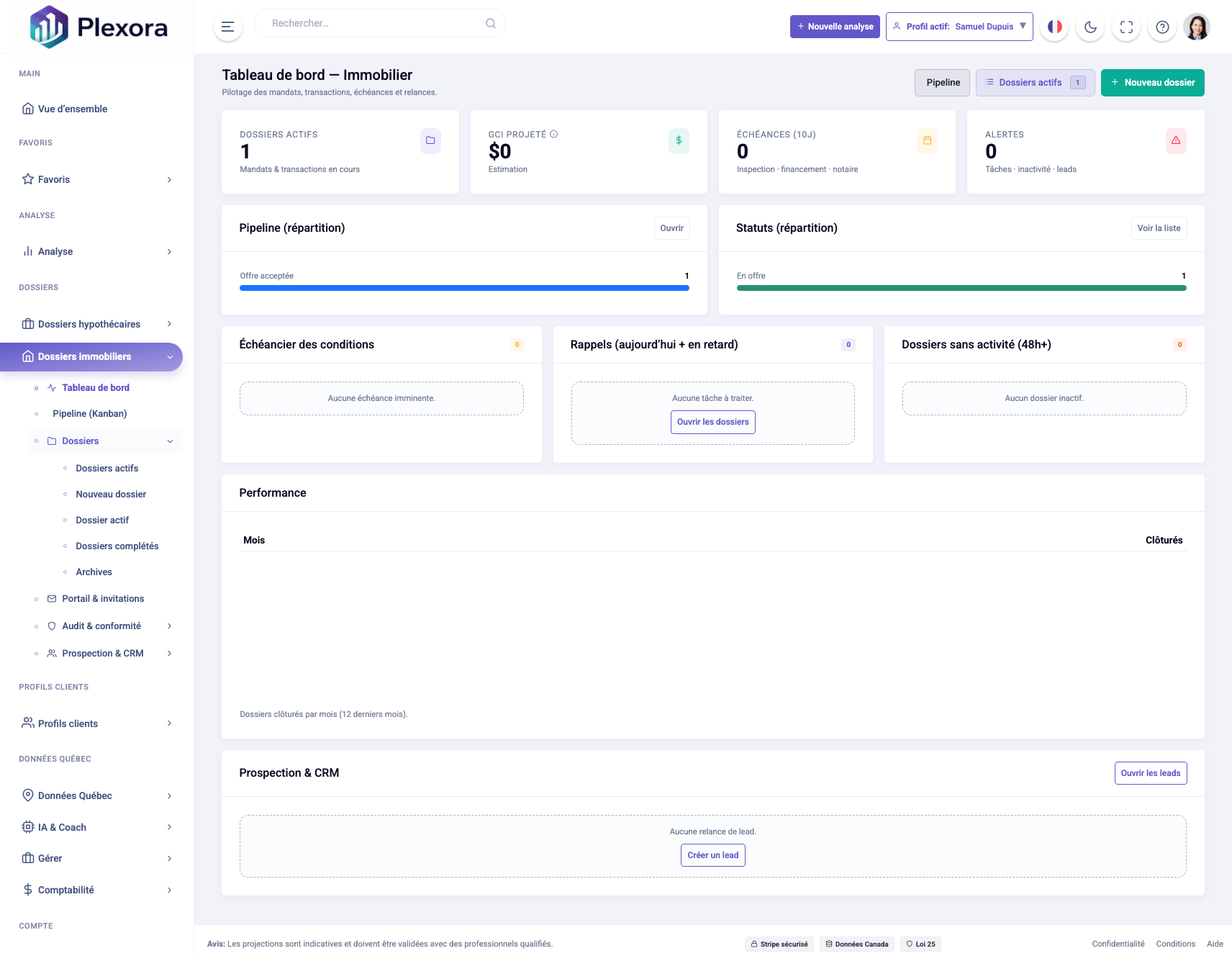 Workflow dossiers immobiliers